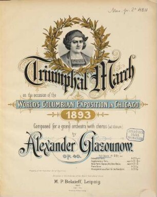Triumphal march : on the occasion of the worlds Columbian exposition in Chicago 1893 ; op. 40