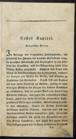 Erstes Kapitel. Kriegerische Scenen.