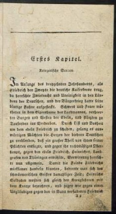 Erstes Kapitel. Kriegerische Scenen.