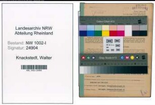 Entnazifizierung Walter Knackstedt, geb. 02.09.1901 (Vertreter)