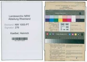 Entnazifizierung Heinrich Kaelbel , geb. 29.01.1904 (Telegrafenbetriebswart)