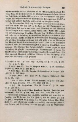 313-314 [Rezension] Alttestamentliche Predigten; 8. - 14. Heft