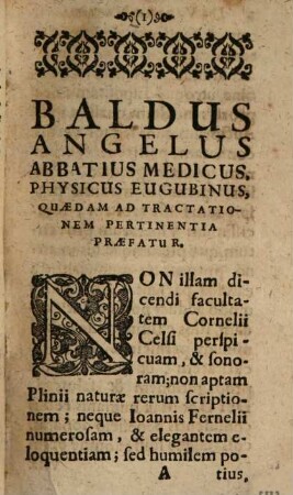 Baldi Angeli Abbatii Med: Physici Eugubini De Admirabili Viperae natura & de mirificis ejusdem Facultatibus