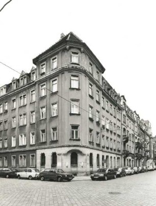 Dresden-Neustadt, Rudolfstraße 4. Wohnhaus mit Laden (um 1905). Straßenansicht