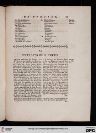 XI: Extraits de S. Rufus