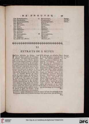 XI: Extraits de S. Rufus