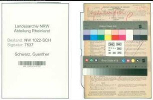 Entnazifizierung Guenther Schwarz , geb. 16.06.1920 ()