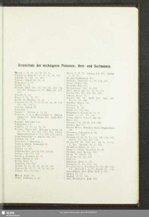 Verzeichnis der wichtigeren Personen-, Orts- und Sachnamen
