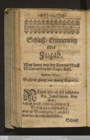 Schluß-Erinnerung oder Zugab.