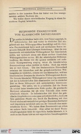 Beginnende Emanzipation vom klassischen Baugedanken