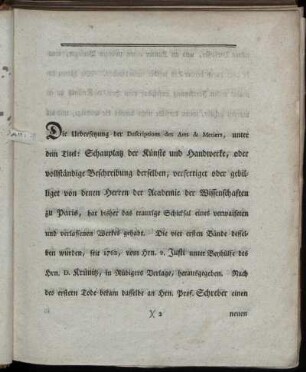 Die Uebersetzung der Descriptions des Arts & Metiers, ...