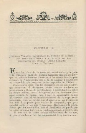 Capitulo IX. Jerónimo Velasco...