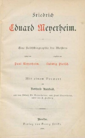 Eine Selbstbiographie des Meisters