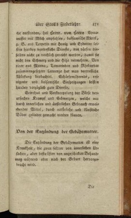 [Entzündung der Gebährmutter.]