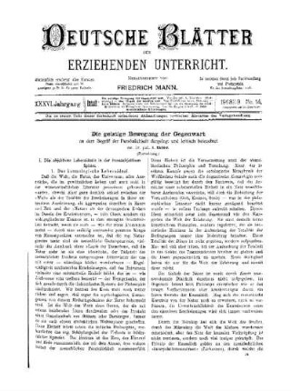 Die geistige Bewegung der Gegenwart : an dem Begriff der Persönlichkeit dargestellt und kritisch beleuchtet ; (Fortsetzung)