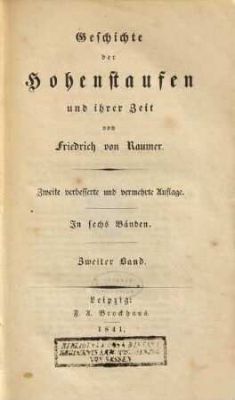 Geschichte der Hohenstaufen und ihrer Zeit, 2