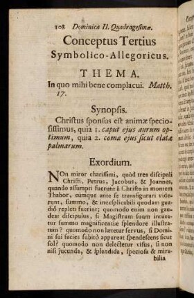 108-115, Conceptus Tertius. Symbolico-Allegoricus.