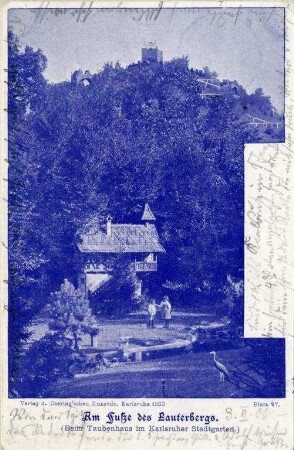 Postkartensammlung Weis mit Ansichten Karlsruhes. Stadtgarten