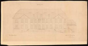 Wohnhaus Franz Wertheim, Berlin-Grunewald: Aufriss Gartenfront, 1:100