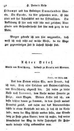 Abreise von Neuschanz. Ankunft zu Bonda und Wener.