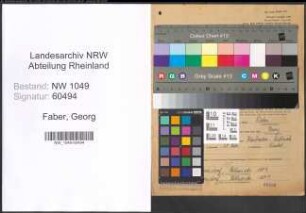 Entnazifizierung Georg Faber , geb. 24.02.1891 (Kaufmann)