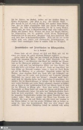 Freundschaften und Feindschaften im Pflanzenleben