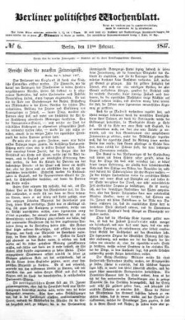 No 6, 11. Februar 1837
