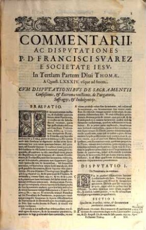 Commentaria ac disputationes in tertiam partem Divi Thomae, 4. (1603)