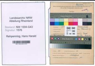 Entnazifizierung Hans Harald Rehpenning , geb. 07.09.1911 (Reg.Inspektor)