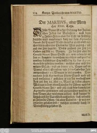 Der Martius, oder Mertz Hat XXXI. Tage.