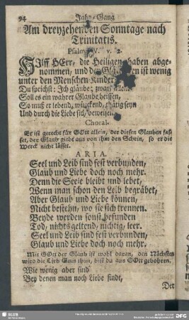 Am dreyzehenden Sonntage nach Trinitatis. Psalm. ... v. 2.