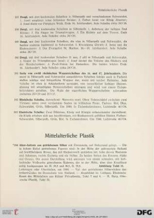 Mittelalterliche Plastik (Nr. 194-198)