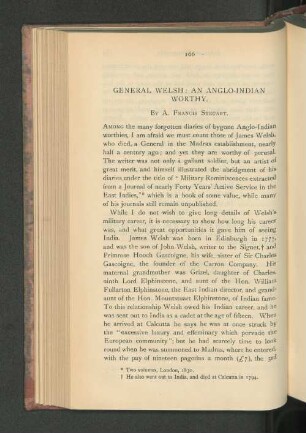 General Welsh: An Anglo-Indian Worthy.
