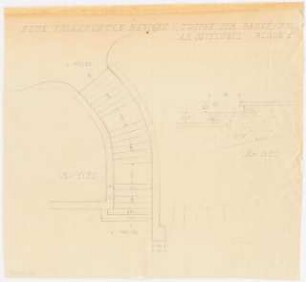Gartenanlage Evangelische Volksschule am Burgfeld, Neviges: Treppe zum Pausenhof: Grundriss 1:50, Schnitt 1:10