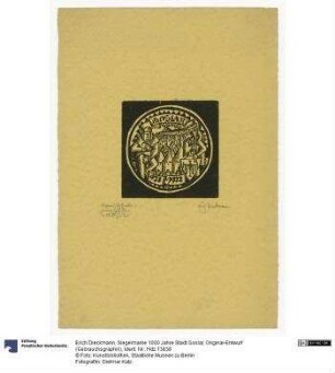 Siegelmarke 1000 Jahre Stadt Goslar, Original-Entwurf (Gebrauchsgraphik)