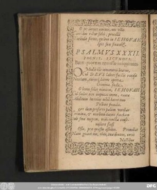 Psalmus XXXII. Poenit. Secundus. Beati quorum remissae iniquitates.