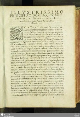 Illustrissimo principi ac domino, comiti Palatino ad Rhenum, Sacri Romani Imperii archidapifero, & electori, duci Bavariae, &c.