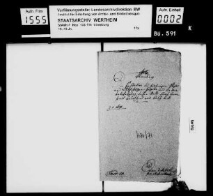 Dienstentlassung des Virneburger Landvogtes Johann Jäger und Annahme von Johann Bernhard Burkhart zum Landvogt.