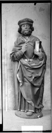 Veringenstadt Pfarrkirche Sankt Nikolaus Chor Figur Heiliger Damian an der Südwand