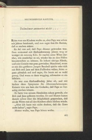 Neunzehntes Kapitel Teilnehmer antwortet nicht ...