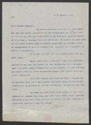 Brief an Constanza Sgambati : 22.12.1914
