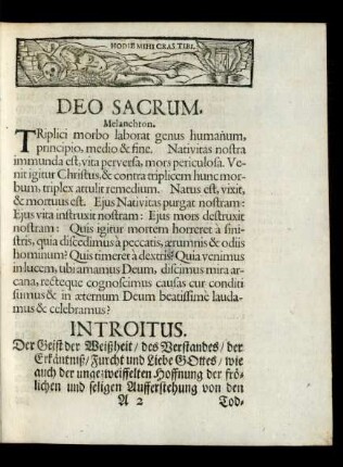 Deo Sacrum.