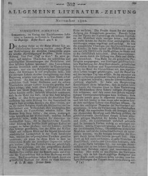 Kieler Beiträge. Bd. 1. Hrsg. v. e. Gesellschaft Kieler Professoren. Schleswig: Taubstummen-Institut; Leipzig: Tauchnitz 1820