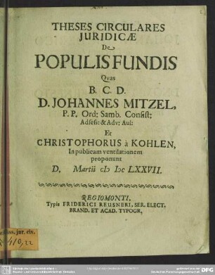 Theses de populis fundis