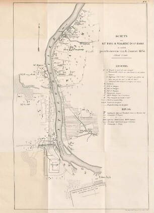 No. V. Schets van het Bivak in Penajoeng en Kg. Djawa en van het gevechtsterrein van 6 Januari 1874