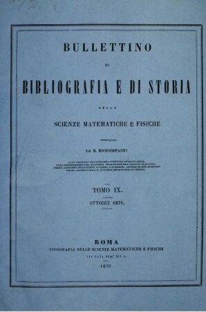 Tomo IX. Ottobre 1876.
