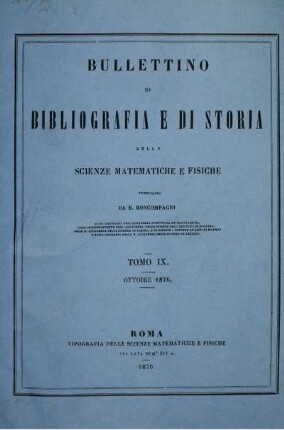 Tomo IX. Ottobre 1876.