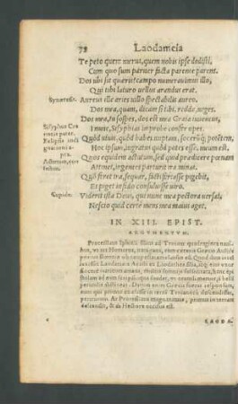 In XIII. Epist. Argumentum.
