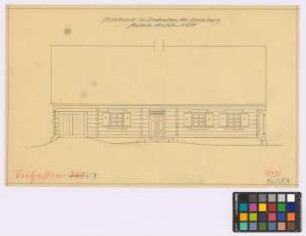 Seehesten (Landkreis Sensburg): Holzhaus. [Wohnhaus] (Seiten-Ansicht)