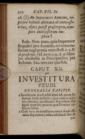 Caput XII. De Investitura Feudi.